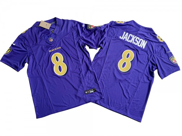 Baltimore Ravens #8 Lamar Jackson Purple Vapor F.U.S.E. Limited Color Rush Jersey