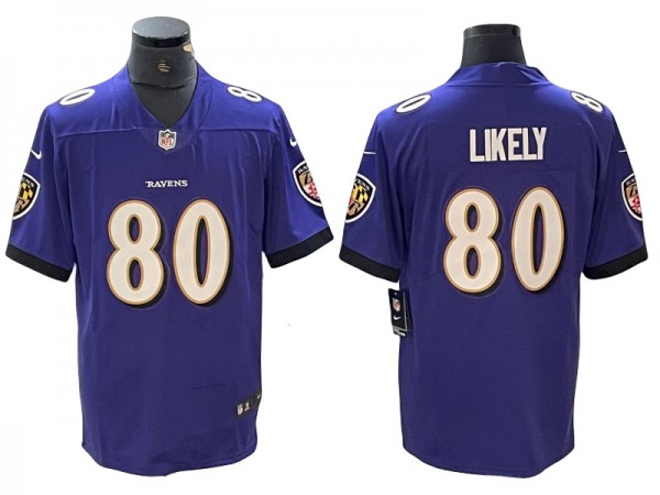 Baltimore Ravens #80 Isaiah Likely Purple Vapor Limited Jersey