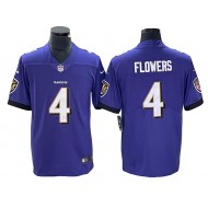 Baltimore Ravens #4 Zay Flowers Purple Vapor Limited Jersey