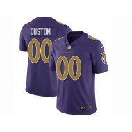 Custom Baltimore Ravens Purple Color Rush Limited Jersey