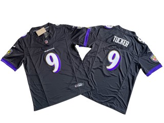 Baltimore Ravens #9 Justin Tucker Black Vapor F.U.S.E. Limited Jersey