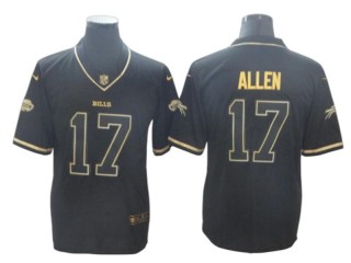 Buffalo Bills #17 Josh Allen Black Gold Vapor Limited Jersey