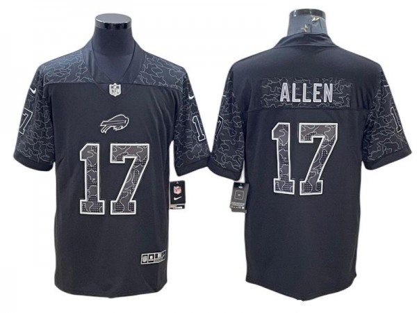 Buffalo Bills #17 Josh Allen Black RFLCTV Limited Jersey