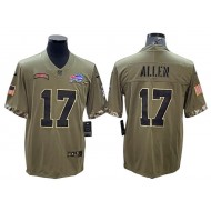 Buffalo Bills #17 Josh Allen Olive 2022 Salute To Service Limited Jersey