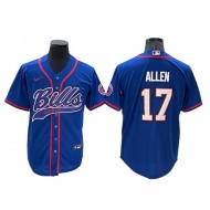 Buffalo Bills #17 Josh Allen Baseball Style Jersey - Blue/Red/Gray/Navy