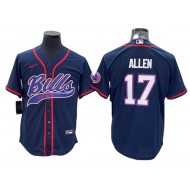 Buffalo Bills #17 Josh Allen Baseball Style Jersey - Blue/Red/Gray/Navy