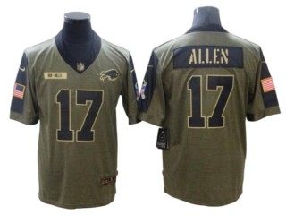 Buffalo Bills #17 Josh Allen Olive 2021 Salute To Service Limited Jersey