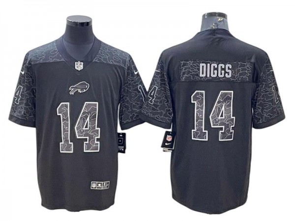 Buffalo Bills #14 Stefon Diggs Black RFLCTV Limited Jersey