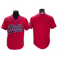 Buffalo Bills Blank Baseball Style Jersey - Blue/Red/Navy