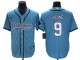 Carolina Panthers #9 Bryce Young Baseball Style Jersey - Black/White/Light Blue