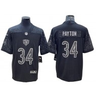 Chicago Bears #34 Walter Payton Black RFLCTV Limited Jersey