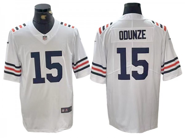 Chicago Bears #15 Rome Odunze White Alternate Classic Vapor Limited Jersey