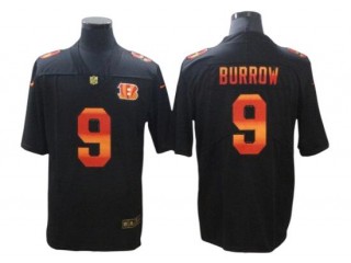 Cincinnati Bengals #9 Joe Burrow Black Colorful Fashion Limited Jersey