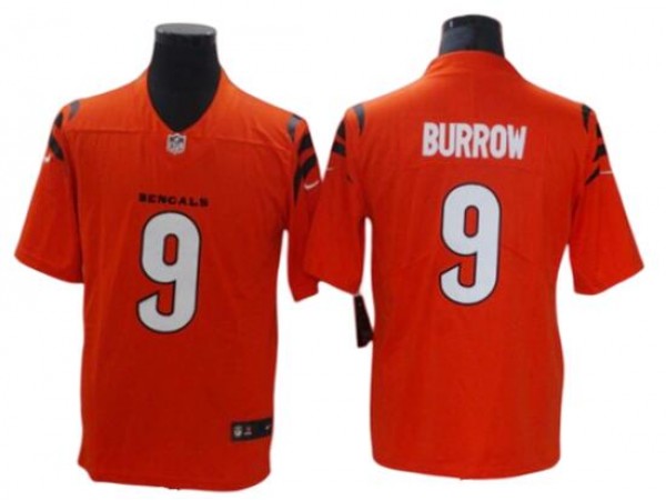 Cincinnati Bengals #9 Joe Burrow Orange Vapor Untouchable Limited Jersey 