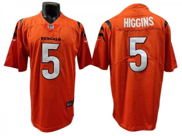 Cincinnati Bengals #5 Tee Higgins Orange Vapor Limited Jersey 