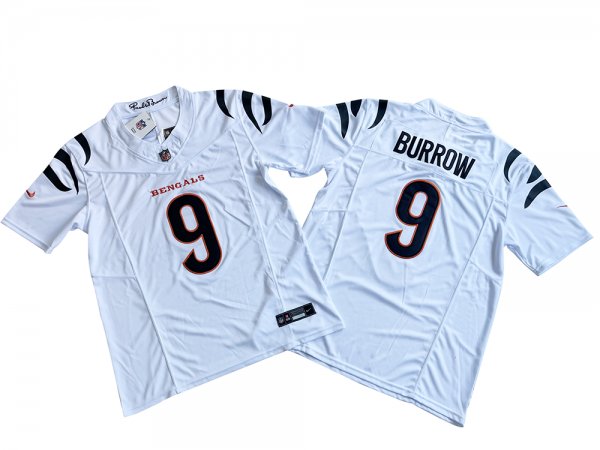 Cincinnati Bengals #9 Joe Burrow White Vapor F.U.S.E. Limited Jersey