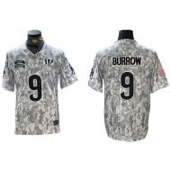 Cincinnati Bengals #9 Joe Burrow Arctic Camo 2024 Salute to Service Limited Jersey