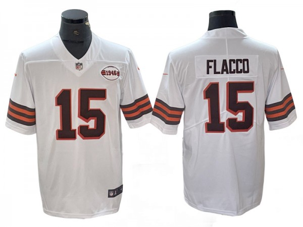 Cleveland Browns #15 Joe Flacco 1946 Collection Alternate Vapor Limited Jersey - White