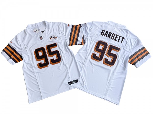 Cleveland Browns #95 Myles Garrett White 1946 Alternate Vapor F.U.S.E. Limited Jersey