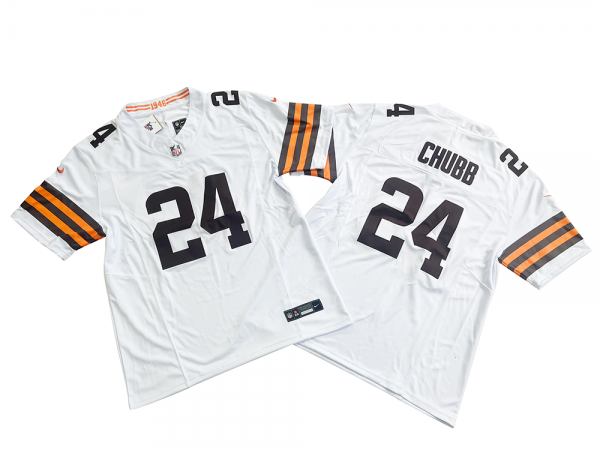 Cleveland Browns #24 Nick Chubb White Vapor F.U.S.E. Limited Jersey