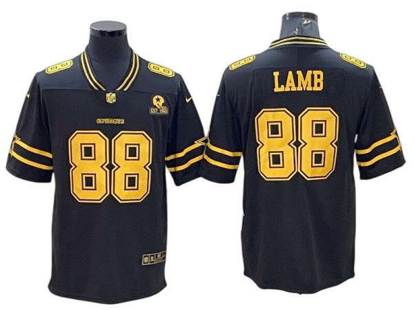 Dallas Cowboys #88 CeeDee Lamb 2022 Black Gold Vapor Limited Jersey