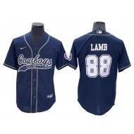 Dallas Cowboys #88 CeeDee Lamb Baseball Style Jersey - Navy/Gray/White/Olive 