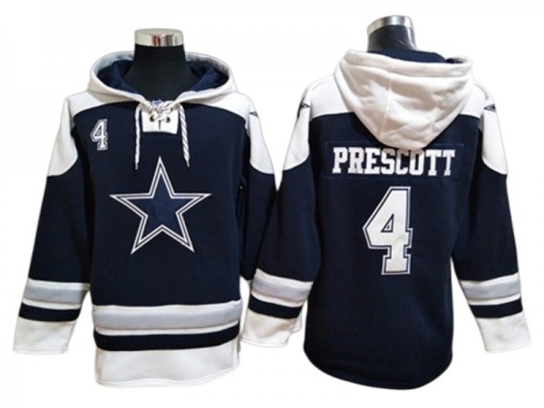 Dallas Cowboys #4 Dak Prescott Navy Hoodie