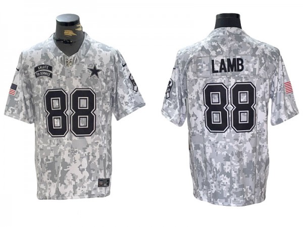 Dallas Cowboys #88 CeeDee Lamb Arctic Camo 2024 Salute to Service Limited Jersey	