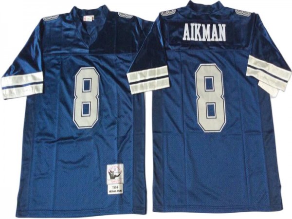 M&N Dallas Cowboys #8 Troy Aikman Navy 1994 Legacy Jersey