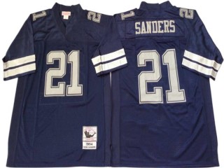 M&N Dallas Cowboys #21 Deion Sanders Navy 1994 Legacy Jersey