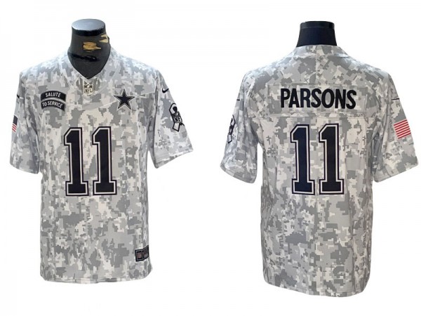 Dallas Cowboys #11 Micah Parsons Arctic Camo 2024 Salute to Service Limited Jersey