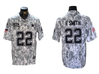 Dallas Cowboys #22 Emmitt Smith Arctic Camo 2024 Salute to Service Limited Jersey