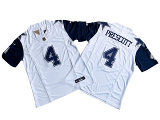 Dallas Cowboys #4 Dak Prescott White Classic Vapor F.U.S.E. Limited Jersey