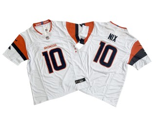 Denver Broncos #10 Bo Nix White Vapor F.U.S.E. Limited Jersey