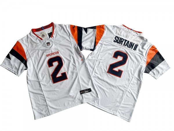 Denver Broncos #2 Pat Surtain II White Vapor F.U.S.E. Limited Jersey