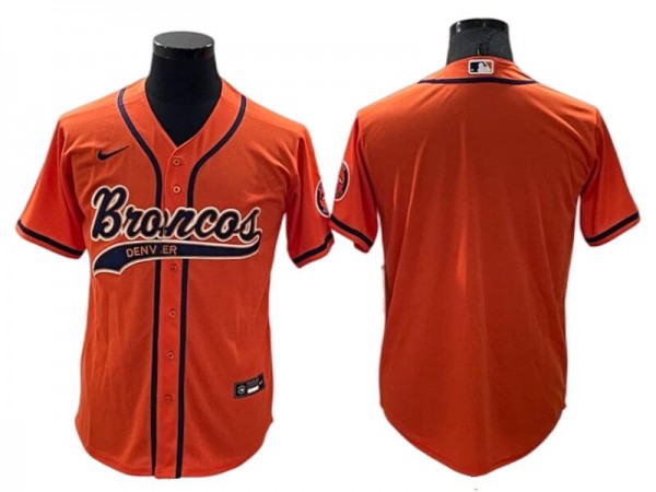 Denver Broncos Blank Baseball Style Jersey