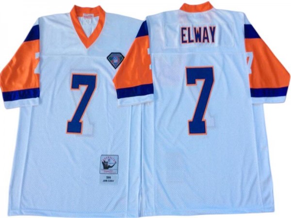 M&N Denver Broncos #7 John Elway White 1994 Legacy Jersey