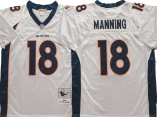 M&N Denver Broncos #18 Peyton Manning White Legacy Jersey