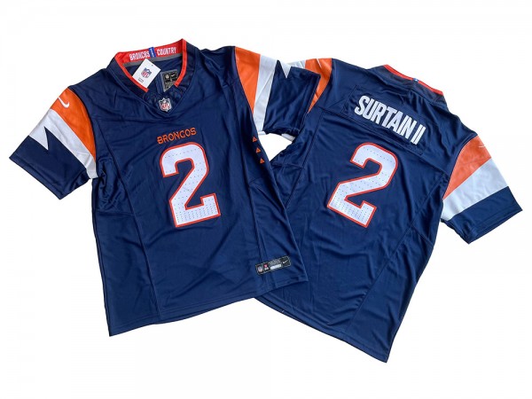 Denver Broncos #2 Pat Surtain II Navy Vapor F.U.S.E. Limited Jersey