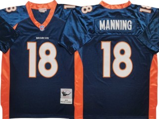 M&N Denver Broncos #18 Peyton Manning Navy Legacy Jersey