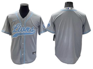 Detroit Lions Gray Baseball Style Jersey