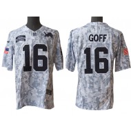 Detroit Lions #16 Jared Goff Arctic Camo 2024 Salute to Service Limited Jersey