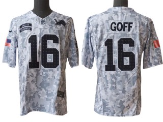 Detroit Lions #16 Jared Goff Arctic Camo 2024 Salute to Service Limited Jersey