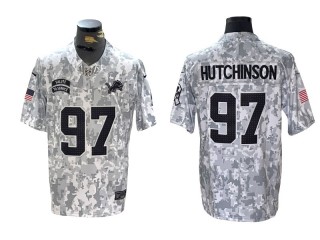 Detroit Lions #97 Aidan Hutchinson Arctic Camo 2024 Salute to Service Limited Jersey