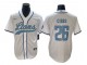 Detroit Lions #26 Jahmyr Gibbs Baseball Style Jersey - Light Blue/White