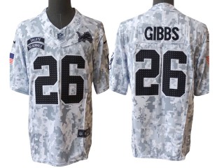 Detroit Lions #26 Jahmyr Gibbs Arctic Camo 2024 Salute to Service Limited Jersey