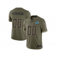 Custom Detroit Lions Olive 2022 Salute to Service Vapor Limited Jersey