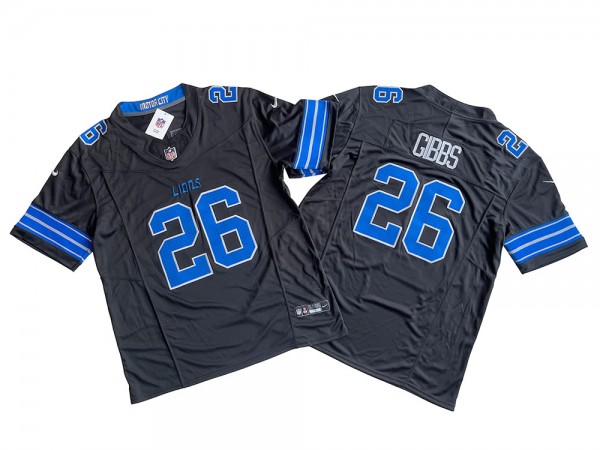 Detroit Lions #26 Jahmyr Gibbs Black Vapor F.U.S.E. Limited Jersey