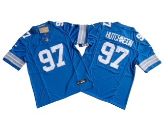 Detroit Lions #97 Aidan Hutchinson Light Blue Vapor F.U.S.E. Limited Jersey