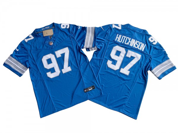 Detroit Lions #97 Aidan Hutchinson Light Blue Vapor F.U.S.E. Limited Jersey